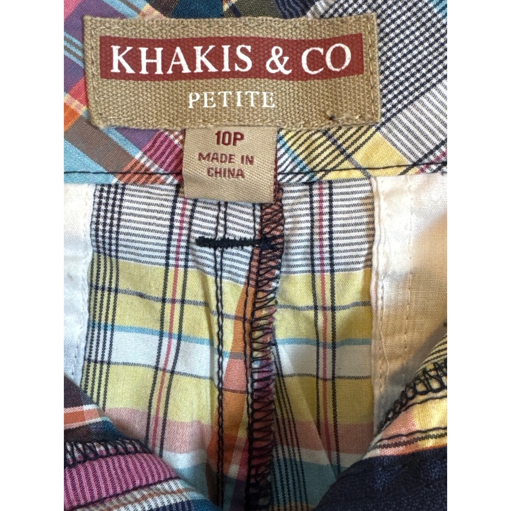 Khakis &‎ Co Plaid Bermuda Shorts Colorful Casual Summer Size 10P - Picture 3 of 4